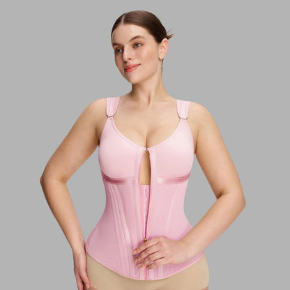 Double-Layer Waist Sculpting Shapewear with Built-In Bra