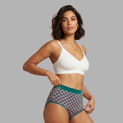 Plaid High-Waist Shaping Briefs