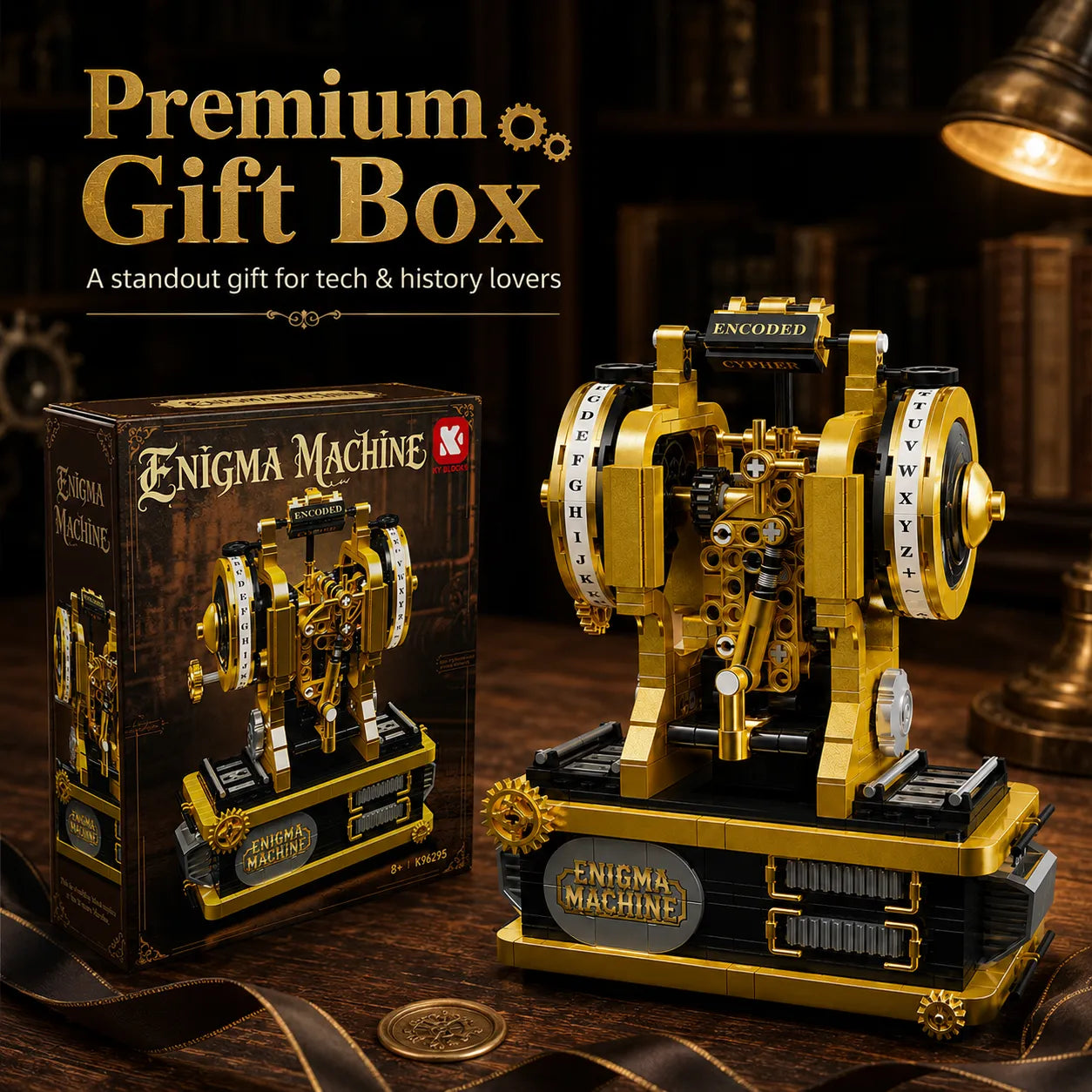 🔥✨Most Popular in 2026✨🔥🛡️WWII Enigma Machine Mechanical Building Block Model