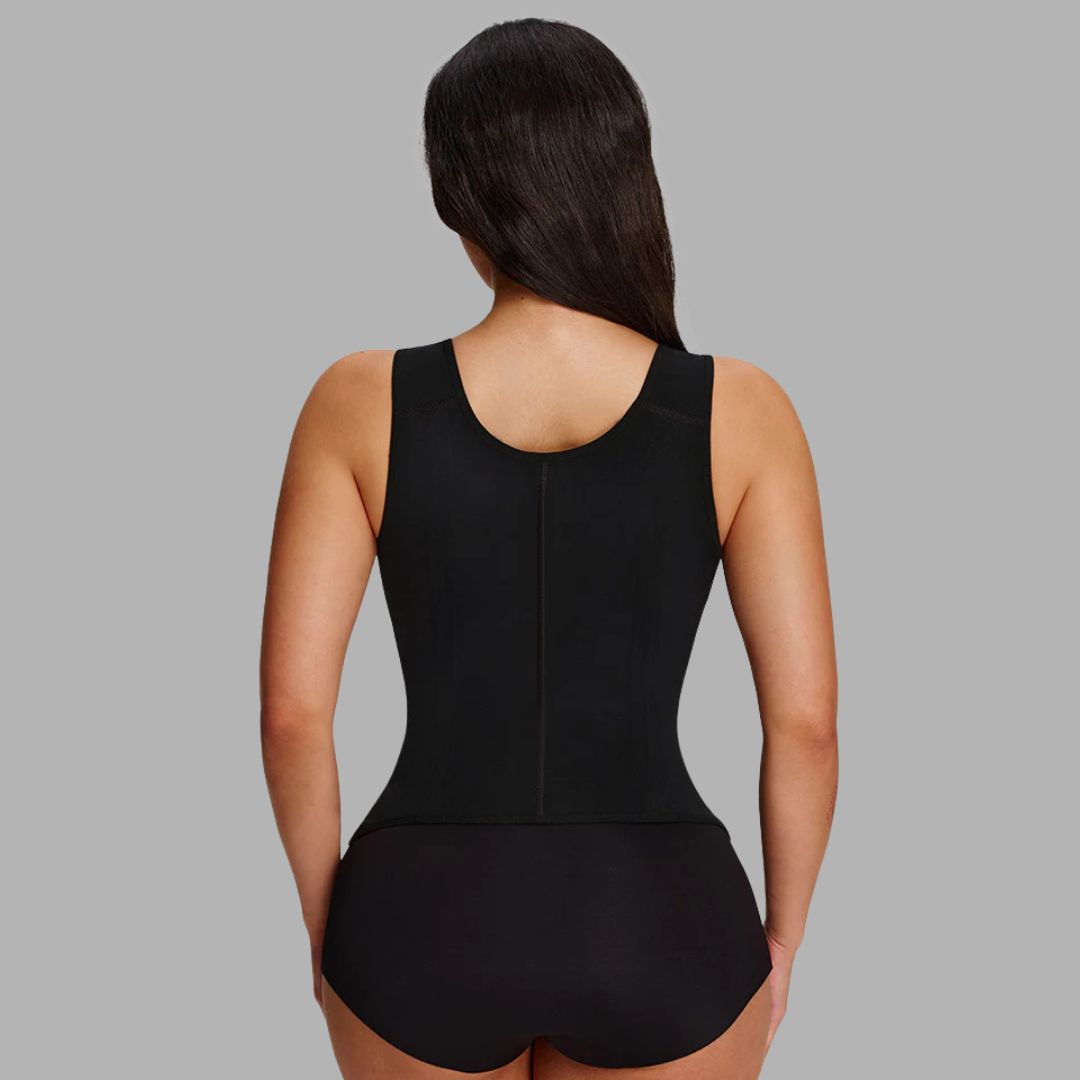 Double-Layer Waist Sculpting Shapewear with Built-In Bra