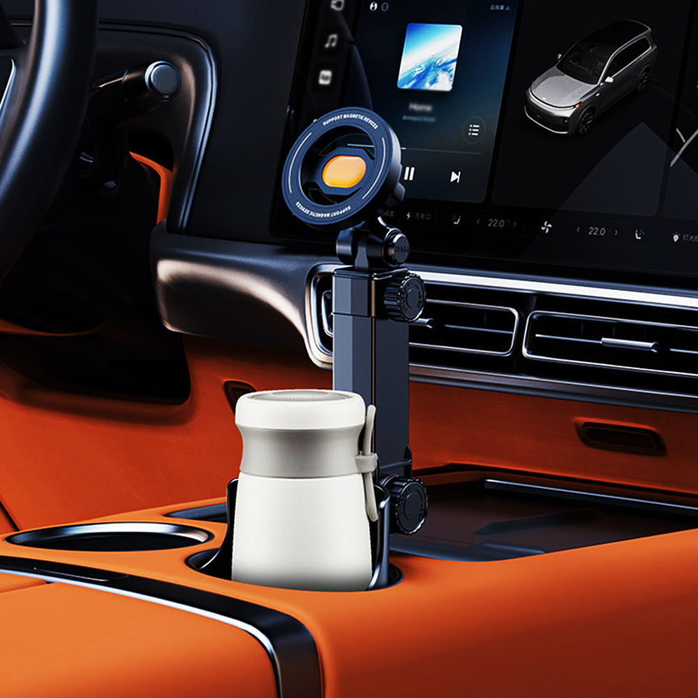 🔥FLASH SALE 50% OFF - Car Cup Holder Phone Mount – 360° Adjustable, Strong N52 Magnet, One-Hand Operation, Fits All Phones