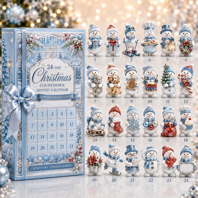 🎄 24-Day Christmas Countdown Advent Calendar – Snowman Christmas Series