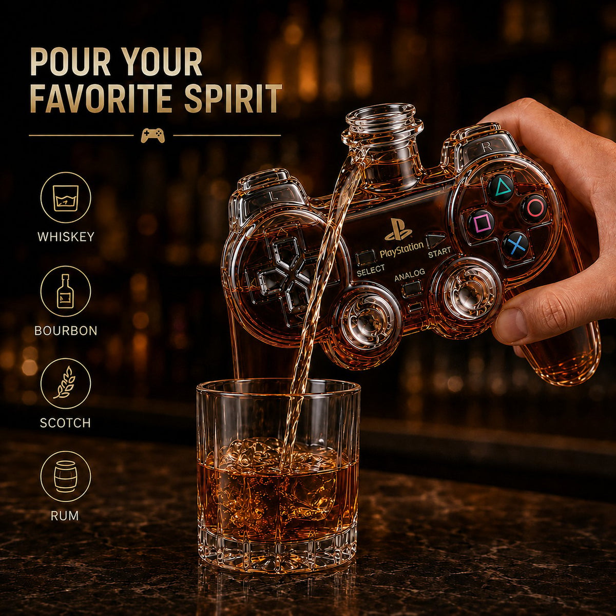 🔥Most Popular in 2026🔥🎮 Retro Gaming Controller Whiskey Decanter – A Legendary Pour for Game Night 🥃