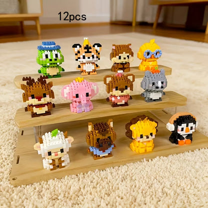 12 Pack Animals Building Block Sets,Micro Mini Animals Party Favors for Kids, Birthday Gift for Boy Girl(1,691 Pieces)