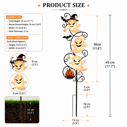 💥 Last Day 49% OFF – 👻 Solar Halloween Little Ghost Garden Stake Light