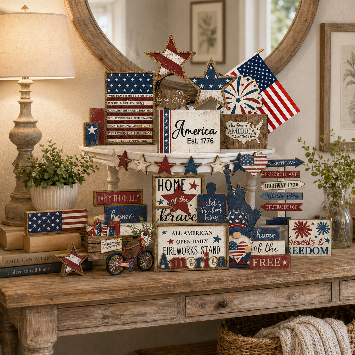🔥Most Popular in 2026🔥25-Piece Patriotic Tiered Tray Decor Set