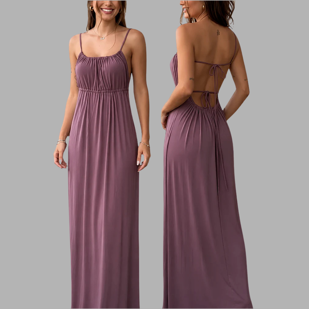 Drawstring Loose Cami Maxi Dress