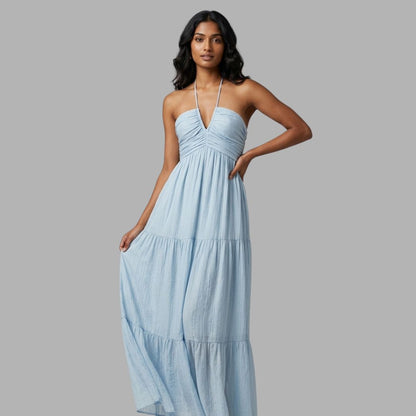 Elegant V-Neck Sleeveless Maxi Dress