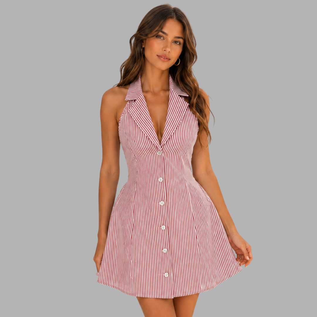 ButtonCharm Halter Dress