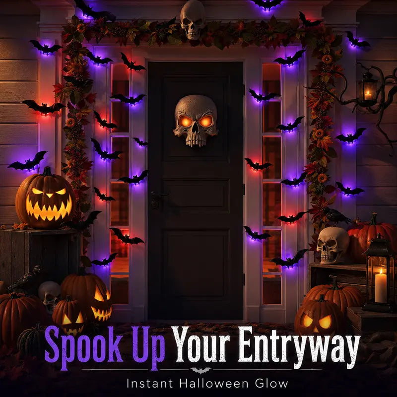 🦇 3D LED Bat Wall Decorations – Create a Spooky Halloween Glow in Seconds!