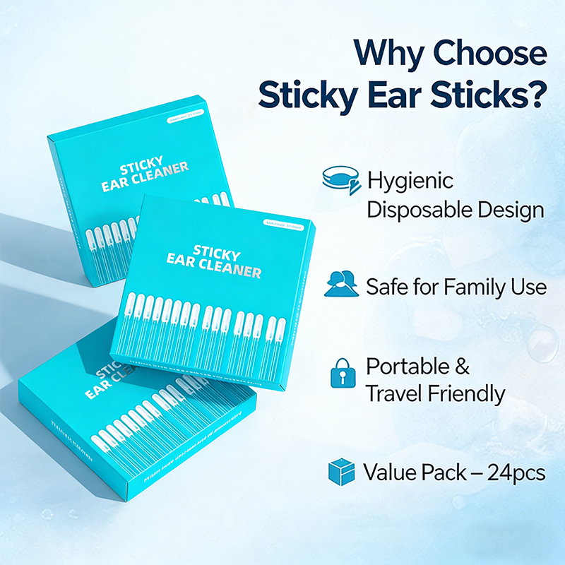 Sticky Ear Cleaning Sticks – Gentle, Visible Ear Care🛒