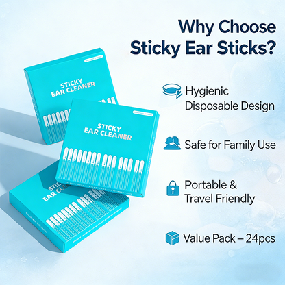 Sticky Ear Cleaning Sticks – Gentle, Visible Ear Care🛒