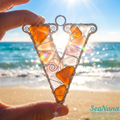 🌊 Handcrafted Wire-Wrapped Sea Glass Letter Ornament: More Than a Last Name, It's a Blessing