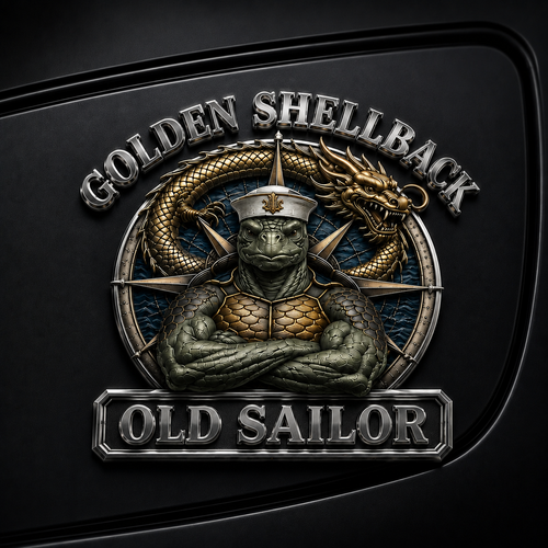 ⚓Last Day Promo: 49% OFF - 🐢Golden Shellback · Old Sailor Tribute Metal Car Emblem