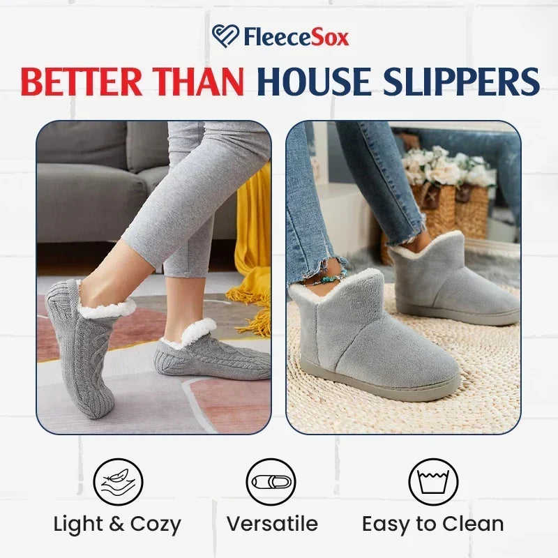 🧦 Fleece-Lined Non-Slip Thermal Slipper Socks – Cozy Warm Indoor Socks