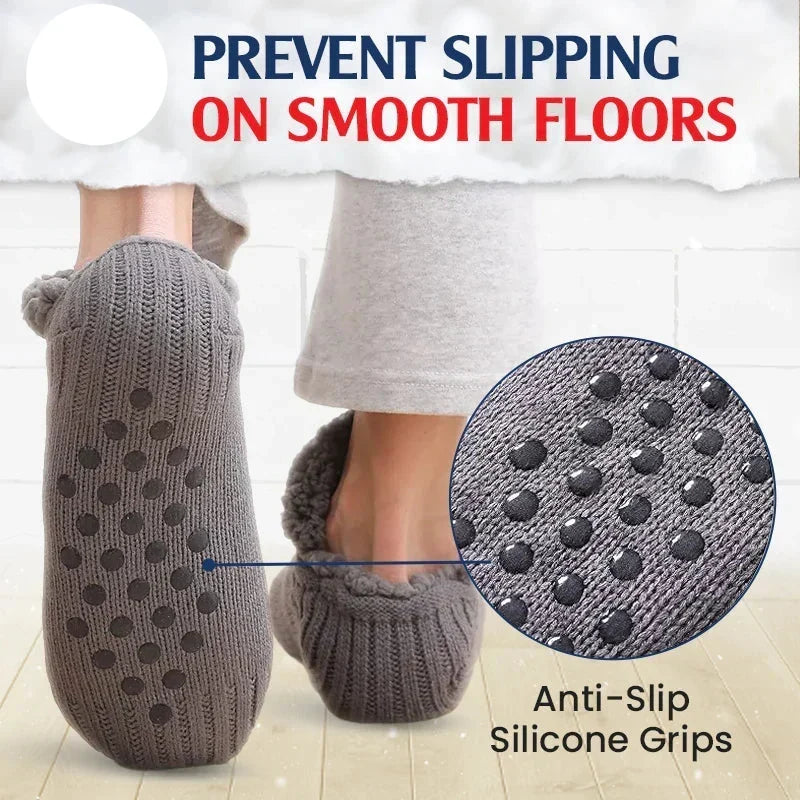 🧦 Fleece-Lined Non-Slip Thermal Slipper Socks – Cozy Warm Indoor Socks