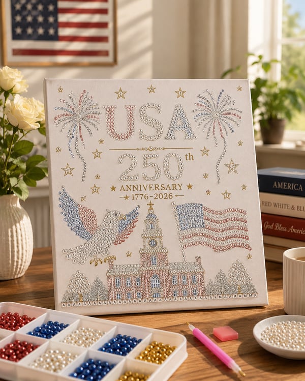 🔥LAST DAY 50% OFF - USA 250th Anniversary DIY Pearl Painting Kit ✨❤️‍🔥