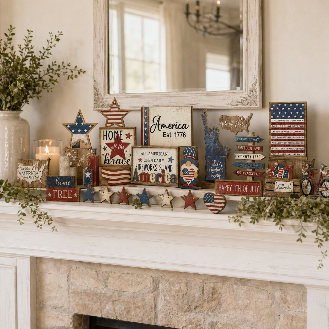 🔥Most Popular in 2026🔥25-Piece Patriotic Tiered Tray Decor Set