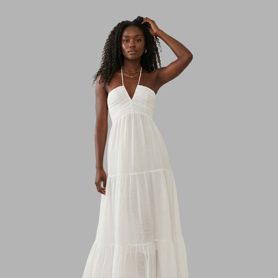 Elegant V-Neck Sleeveless Maxi Dress