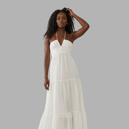 Elegant V-Neck Sleeveless Maxi Dress