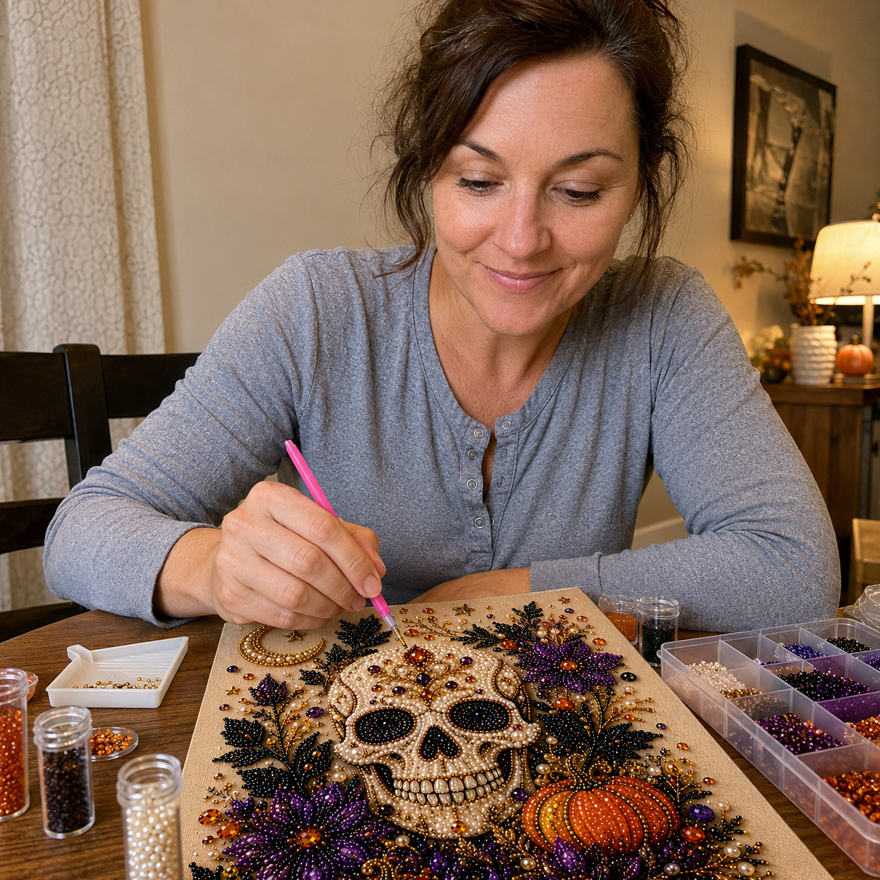 💥 Last Day 49% OFF – 👻✨ Halloween Pearl Art DIY Kit --📦Free Shipping