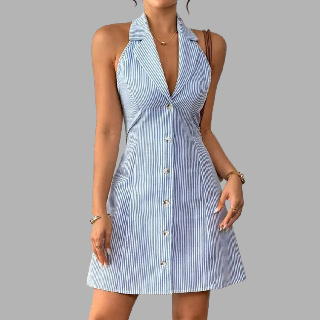 ButtonCharm Halter Dress