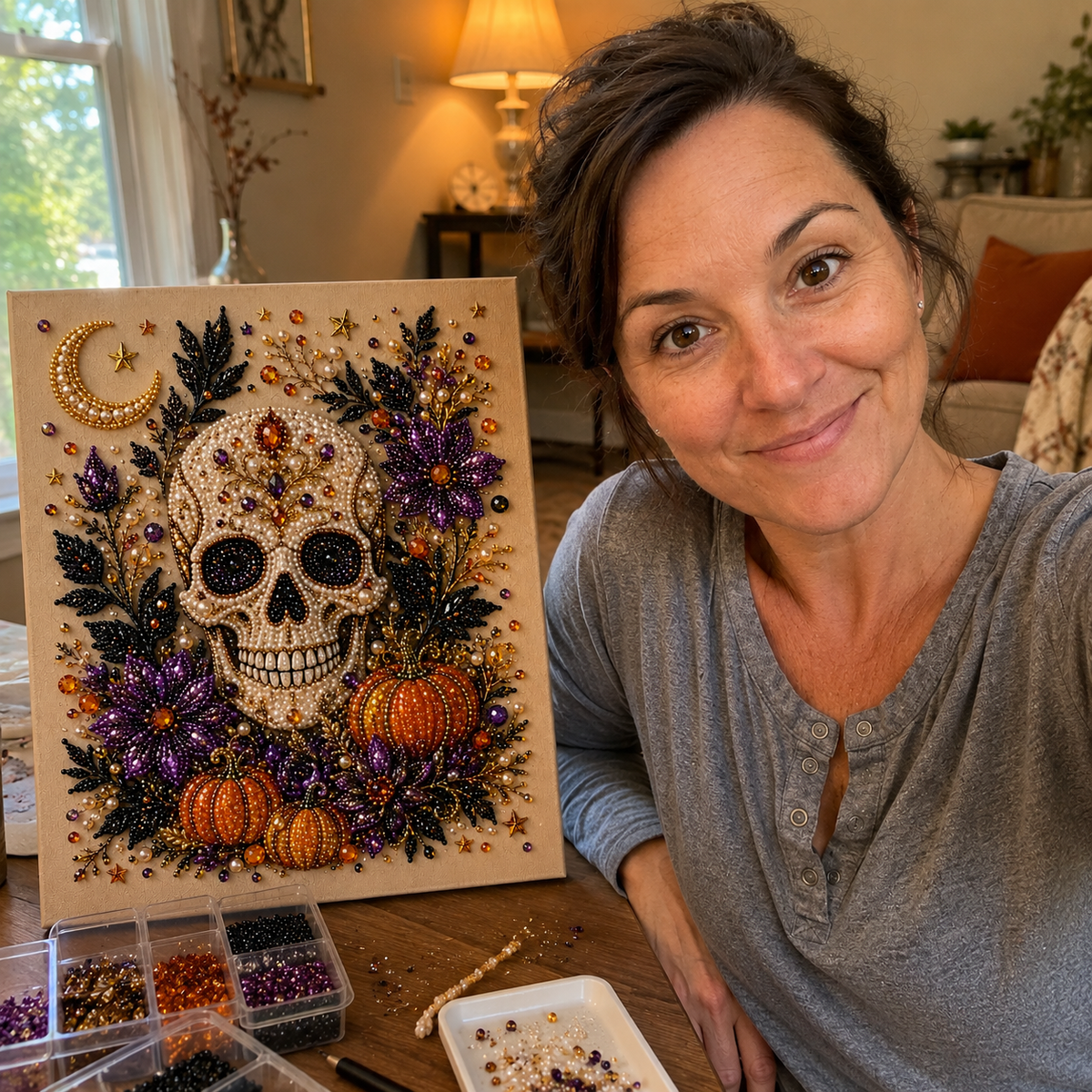 💥 Last Day 49% OFF – 👻✨ Halloween Pearl Art DIY Kit --📦Free Shipping