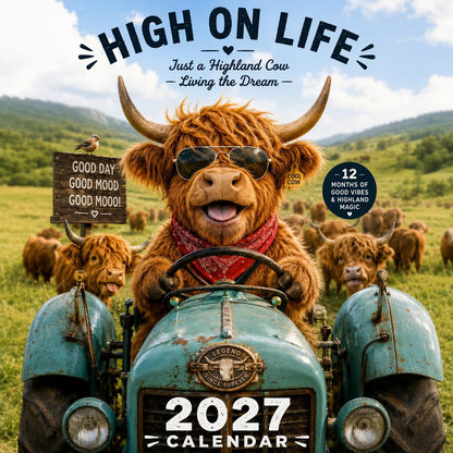 🔥2027 Funny Highland Cow Wall Calendar | A4 Hanging Calendar