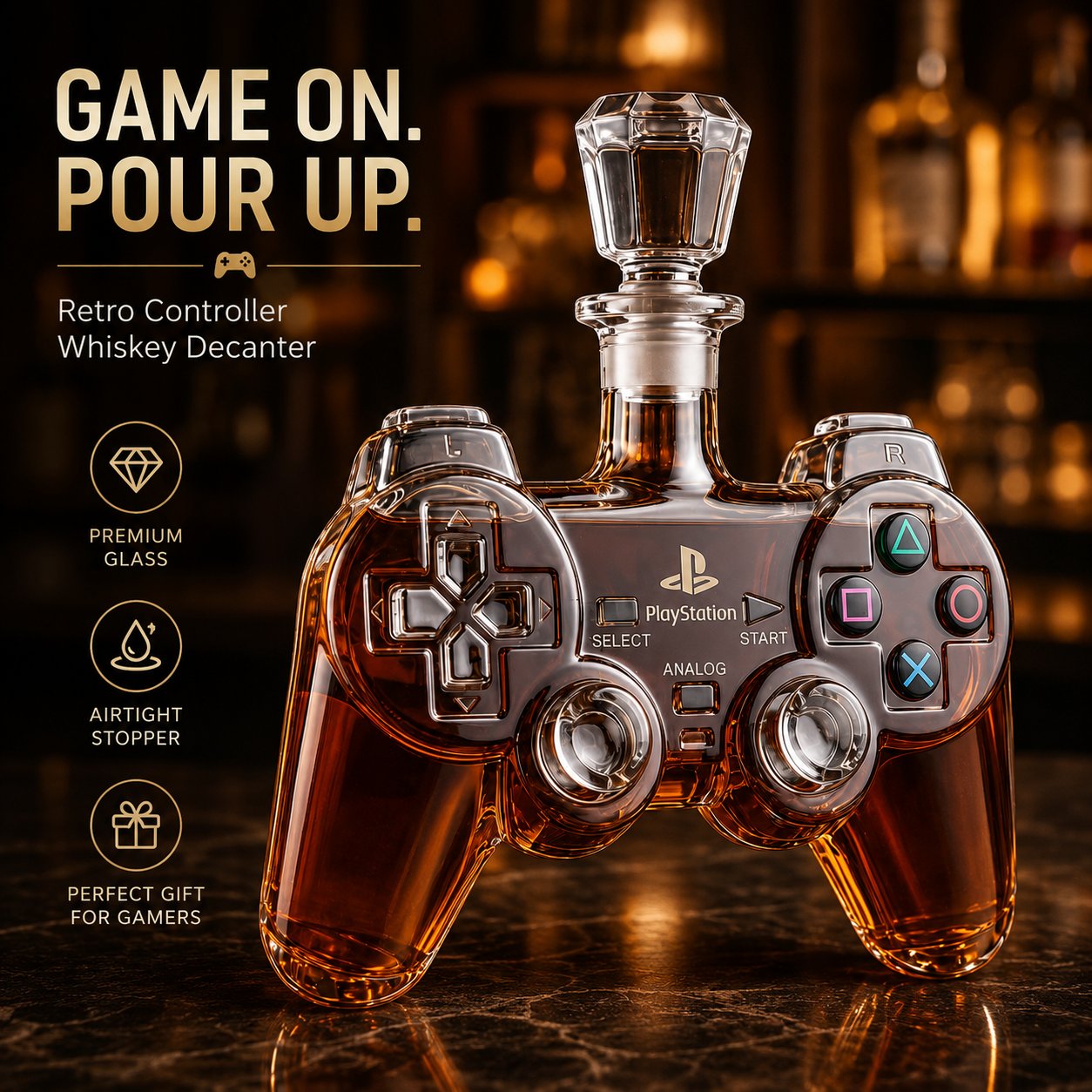 🔥Most Popular in 2026🔥🎮 Retro Gaming Controller Whiskey Decanter – A Legendary Pour for Game Night 🥃
