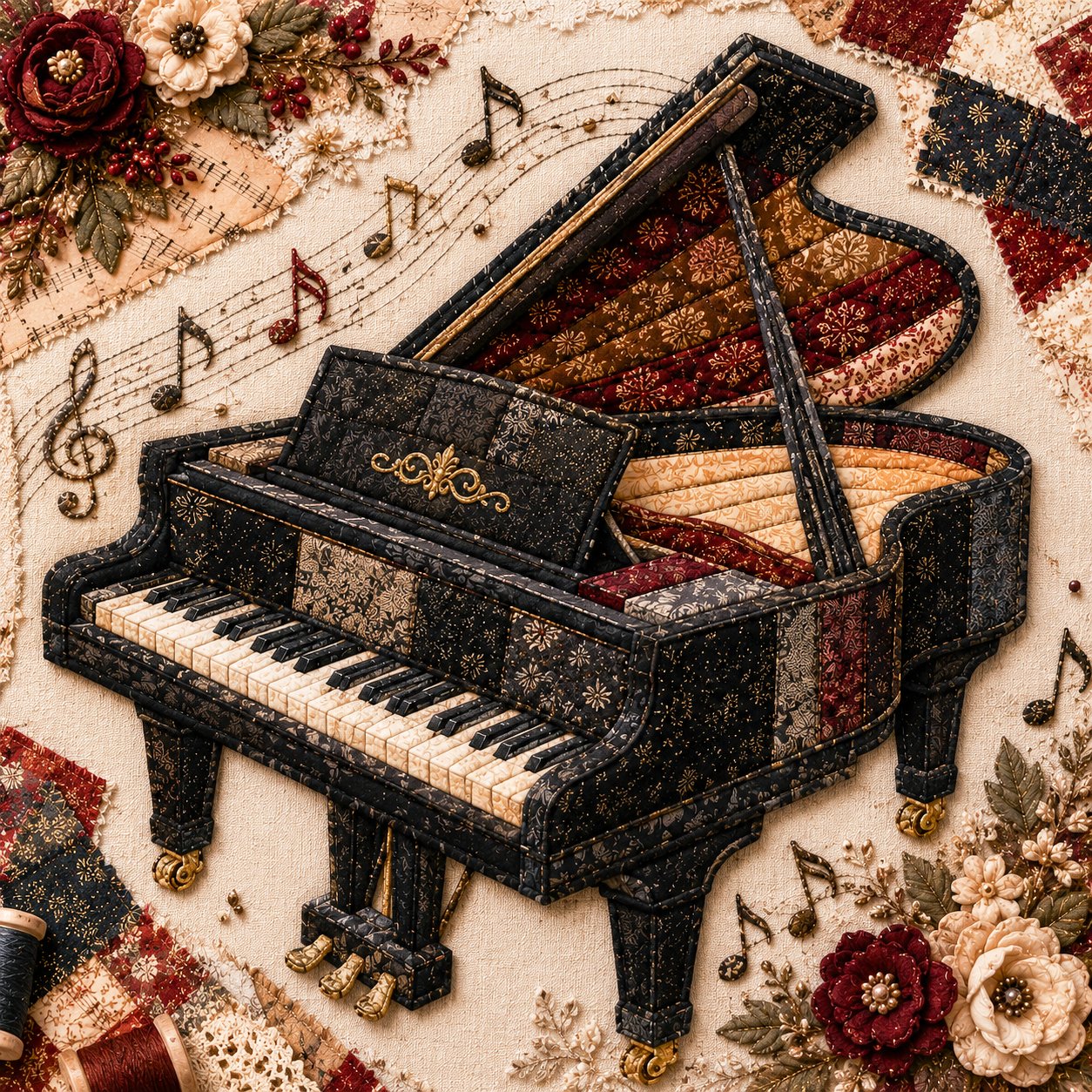 🔥LAST DAY 50% OFF - 🎶Vintage Patchwork Music Instrument DIY Kit