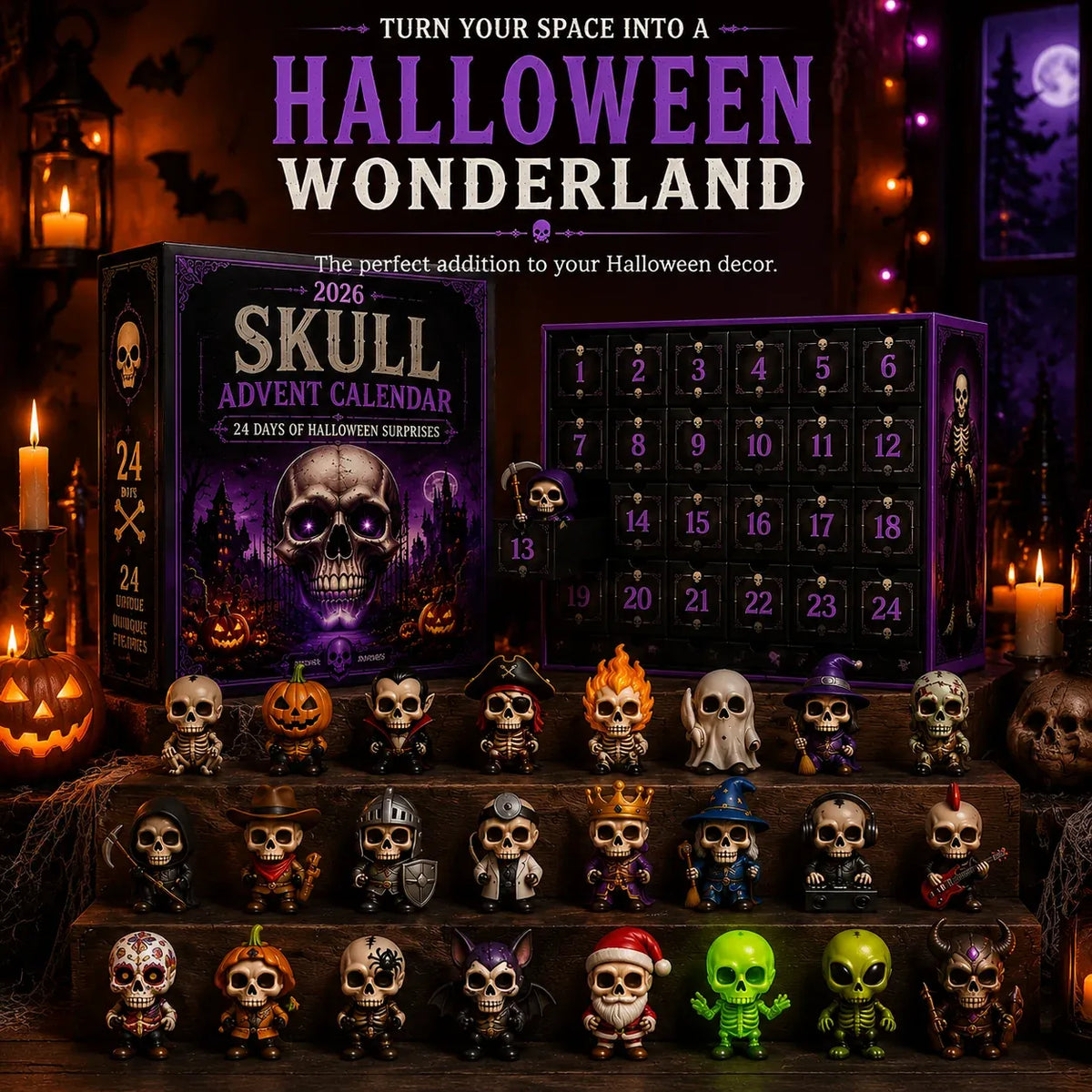 💀 Skull Advent Calendar 2026-24 Days Of Halloween Surprises