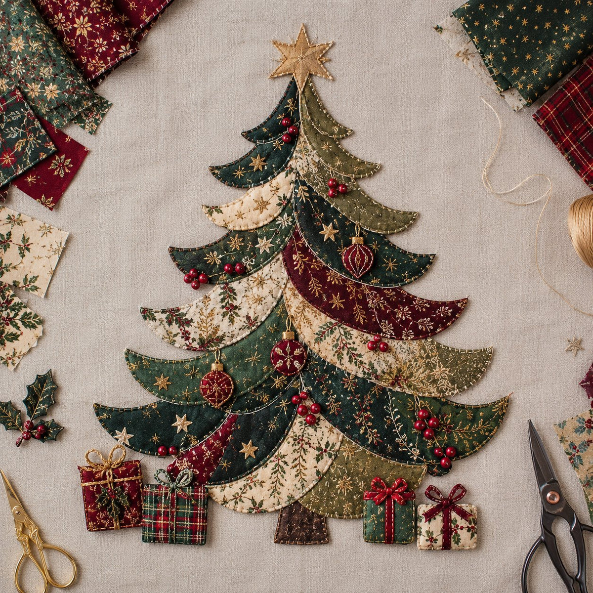 🔥Most Popular in 2026🔥🎅Christmas Patchwork Fabric DIY Decor Kit