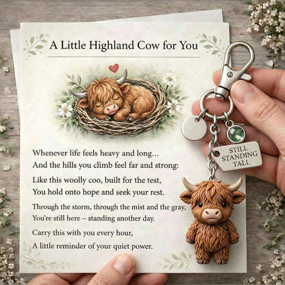⏰Hot Sale: Save 49%🐮A Little Highland Cow For You Keychain: Your Daily Reminder of Quiet Strength