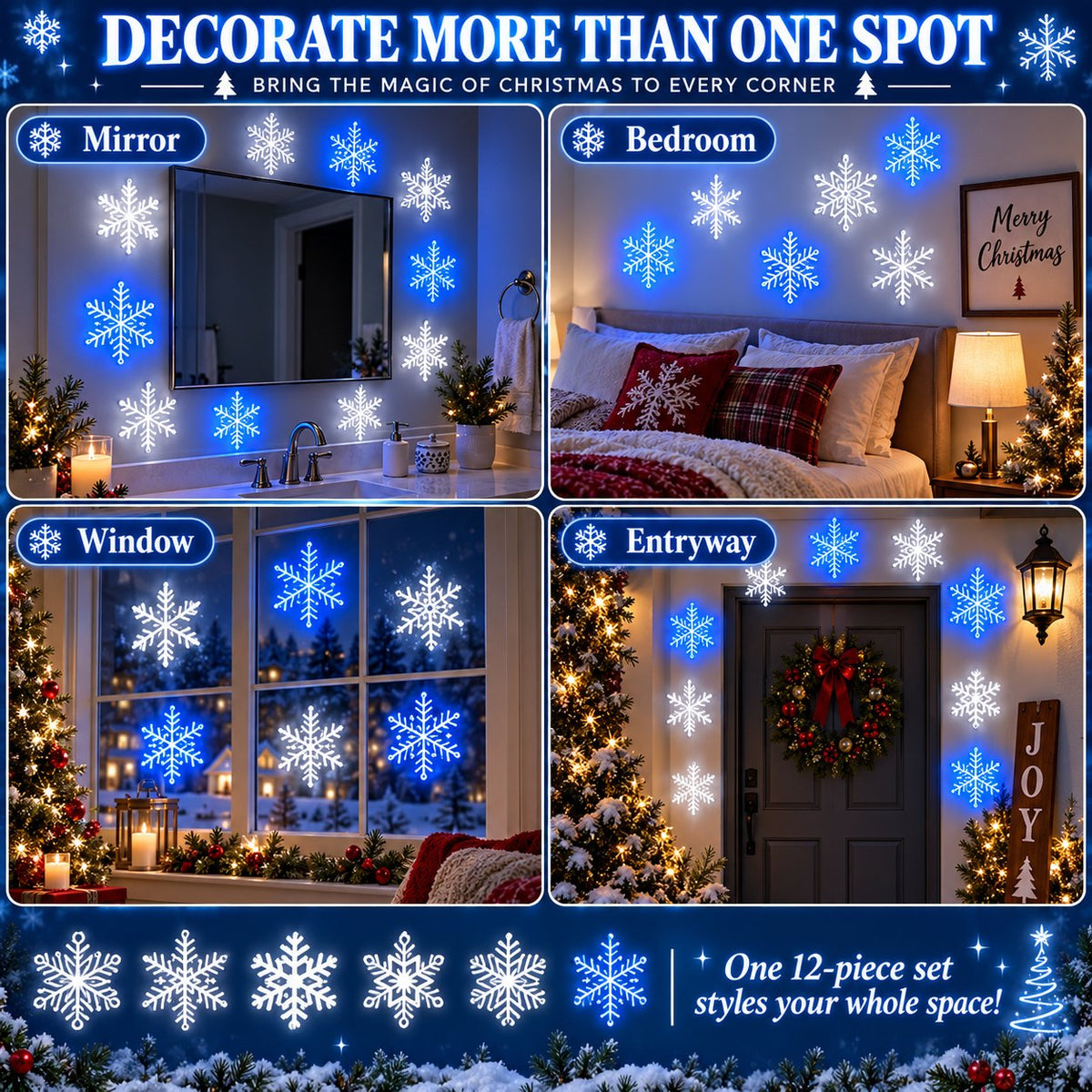LED Snowflake Wall Set