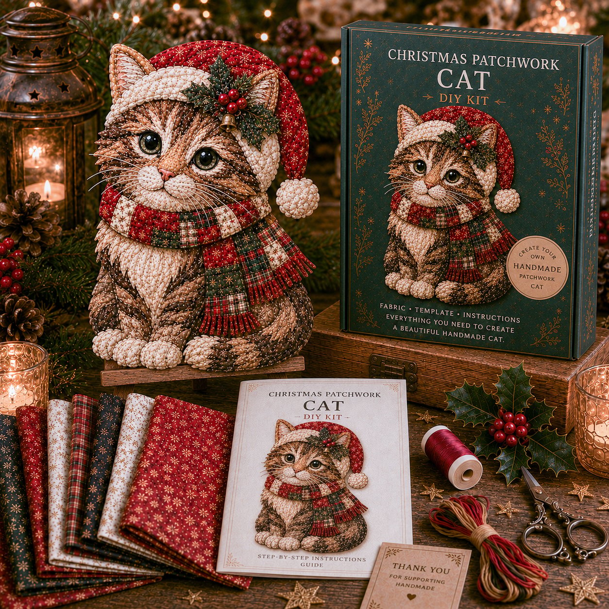 🔥Most Popular in 2026🔥🎅Christmas Patchwork Fabric DIY Decor Kit