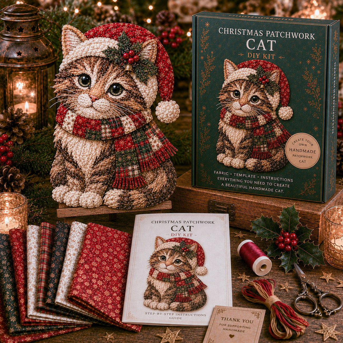 🔥LAST DAY 55% OFF - 🎄🎅Christmas Patchwork Fabric DIY Decor Kit