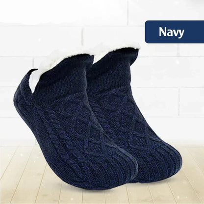 🧦 Fleece-Lined Non-Slip Thermal Slipper Socks – Cozy Warm Indoor Socks