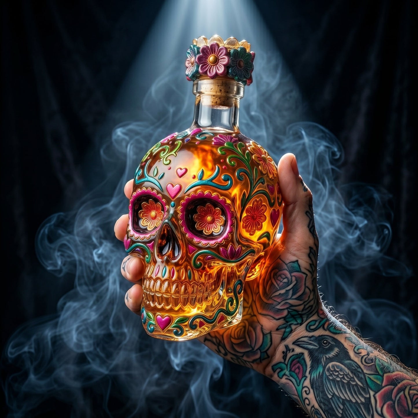 🔥🍷Limited edition Day of the Dead tequila bottle🎁 -- Free Shipping Over $49📦