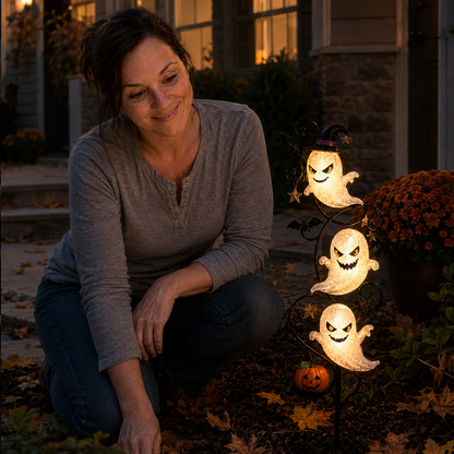 💥 Last Day 49% OFF – 👻 Solar Halloween Little Ghost Garden Stake Light