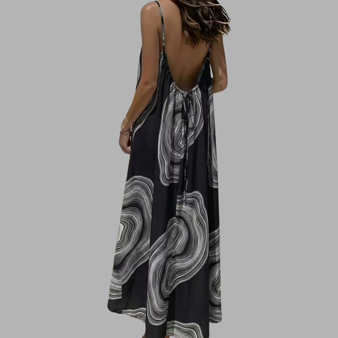 Elegant Relaxed Waist Maxi Dress