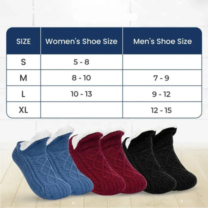 🧦 Fleece-Lined Non-Slip Thermal Slipper Socks – Cozy Warm Indoor Socks