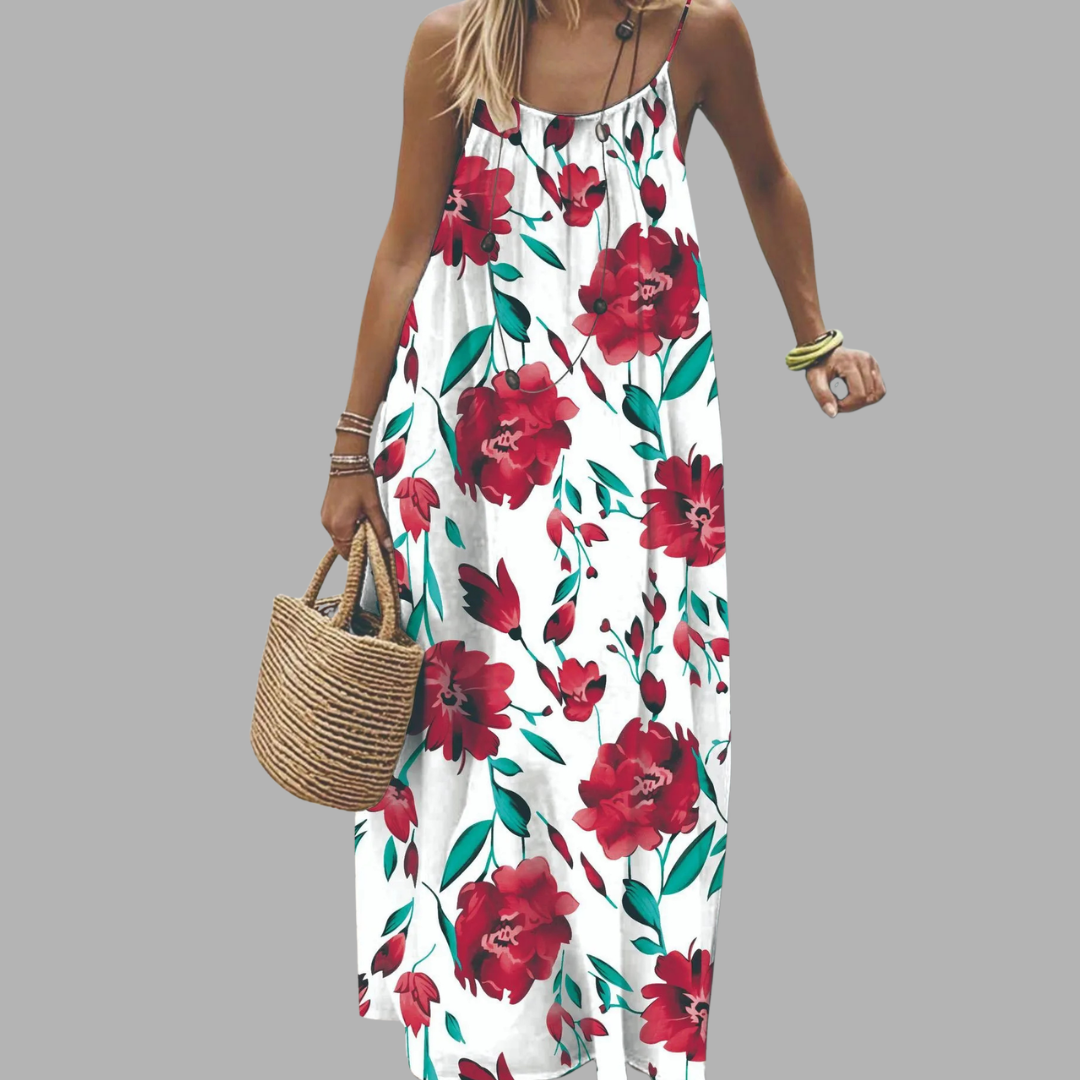 Elegant Relaxed Waist Maxi Dress
