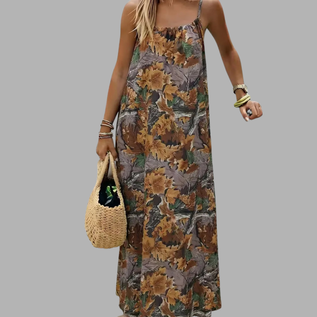 Elegant Relaxed Waist Maxi Dress