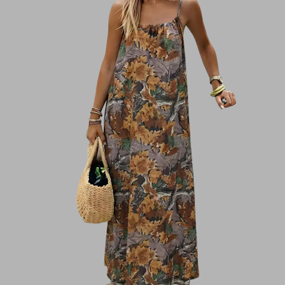 Elegant Relaxed Waist Maxi Dress