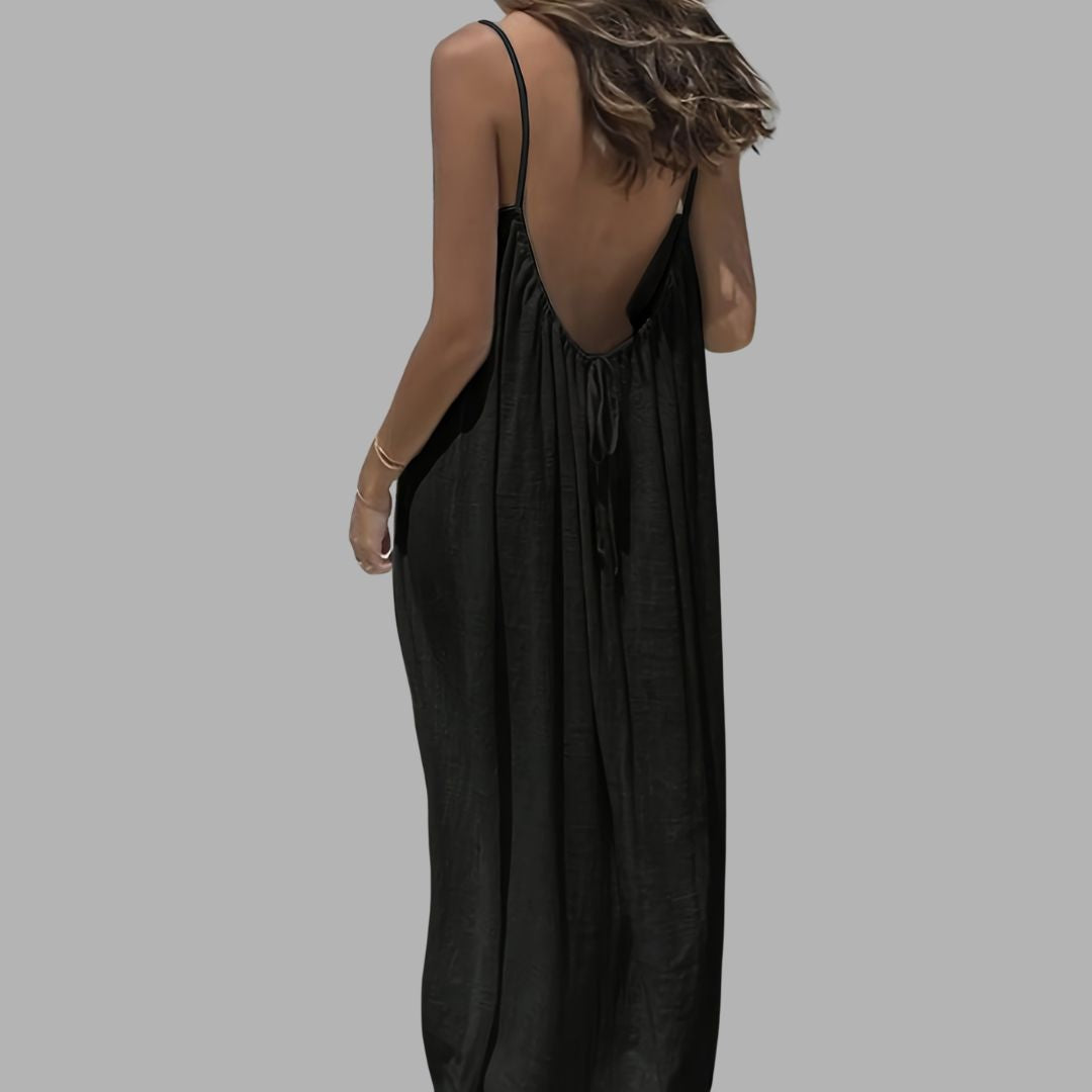 Elegant Relaxed Waist Maxi Dress