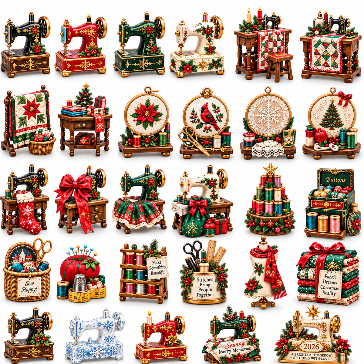 🎄2026 Christmas Sewing Room – 24 Tiny Treasures for Makers