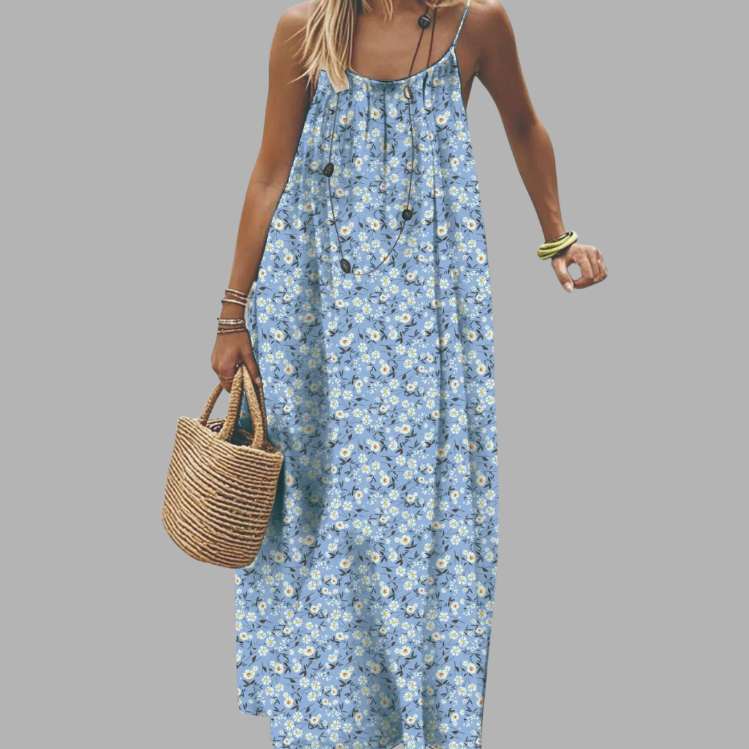 Elegant Relaxed Waist Maxi Dress