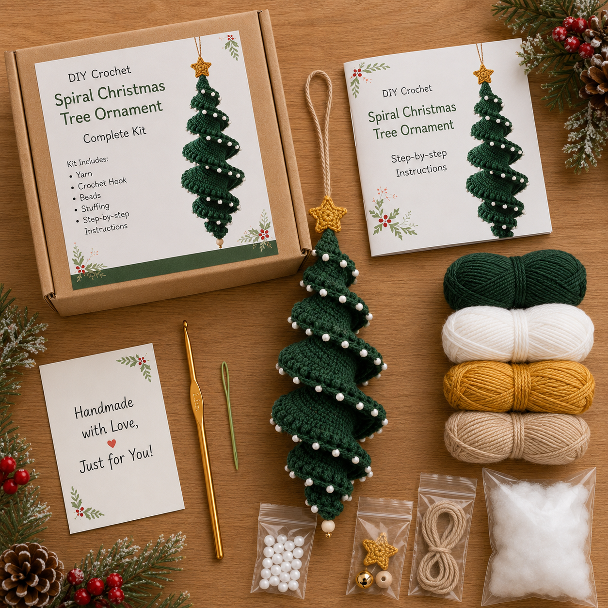 🔥Most Popular in 2026🔥Crochet Snowman Spiral Oranment DIY Kit
