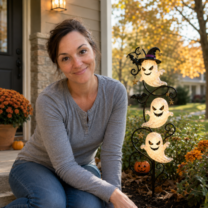 💥 Last Day 49% OFF – 👻 Solar Halloween Little Ghost Garden Stake Light