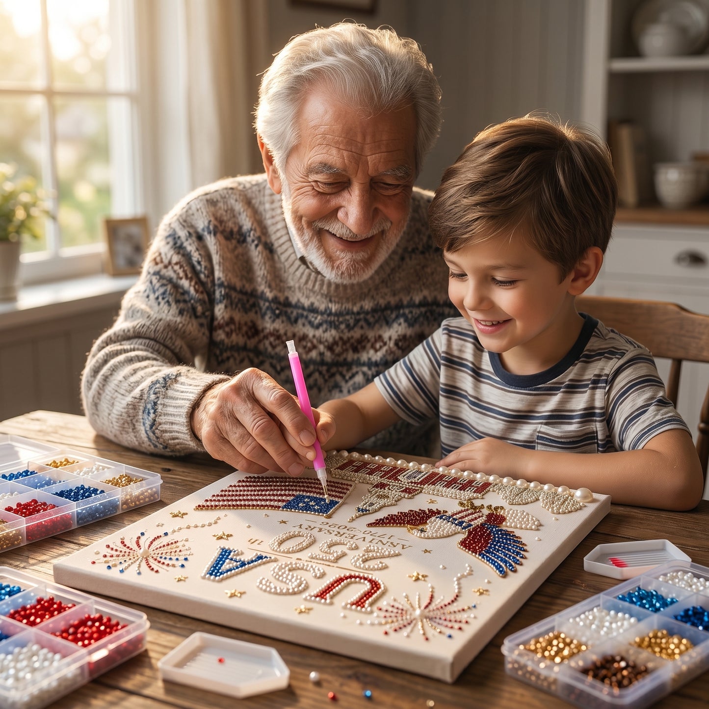 🔥LAST DAY 50% OFF - USA 250th Anniversary DIY Pearl Painting Kit ✨❤️‍🔥
